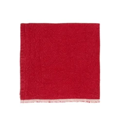 Chunky Linen Napkins in Red, Set of 4