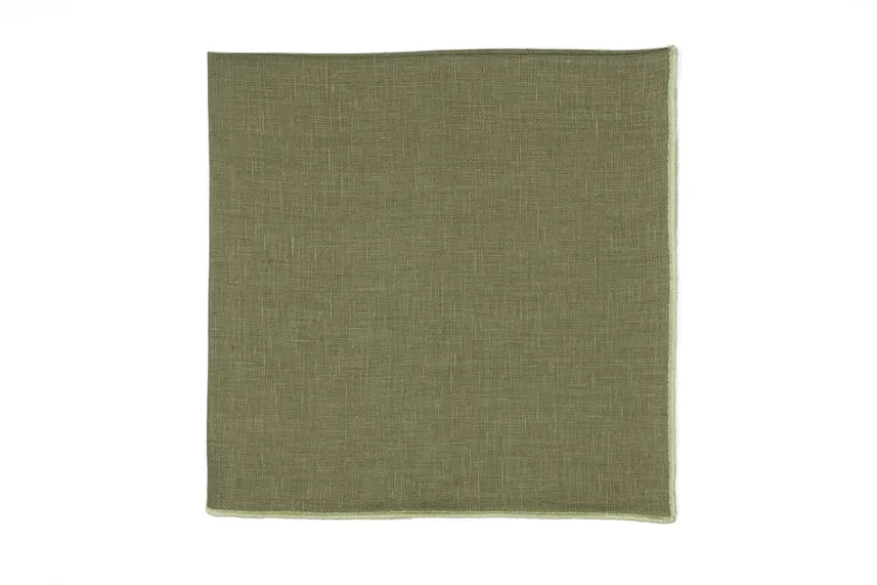 Cimen Napkin with Green Small Trim, Set of 4