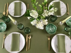 Cimen Napkin with Green Small Trim, Set of 4