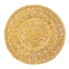 Circolo Abaca Round Placemat in Mustard, Set of 4