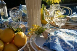 Citron Napkins in Bleu, Set of 6