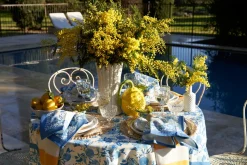Citron Napkins in Bleu, Set of 6
