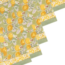 Citron Napkins in Vert & Yellow, Set of 6
