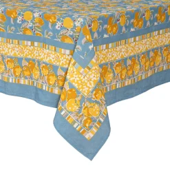Citron Tablecloth in Bleu & Yellow