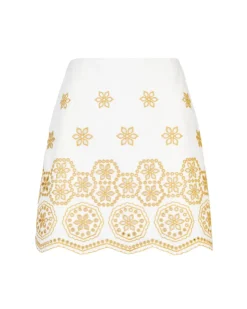 Clarisse Skirt in Ivory & Marigold
