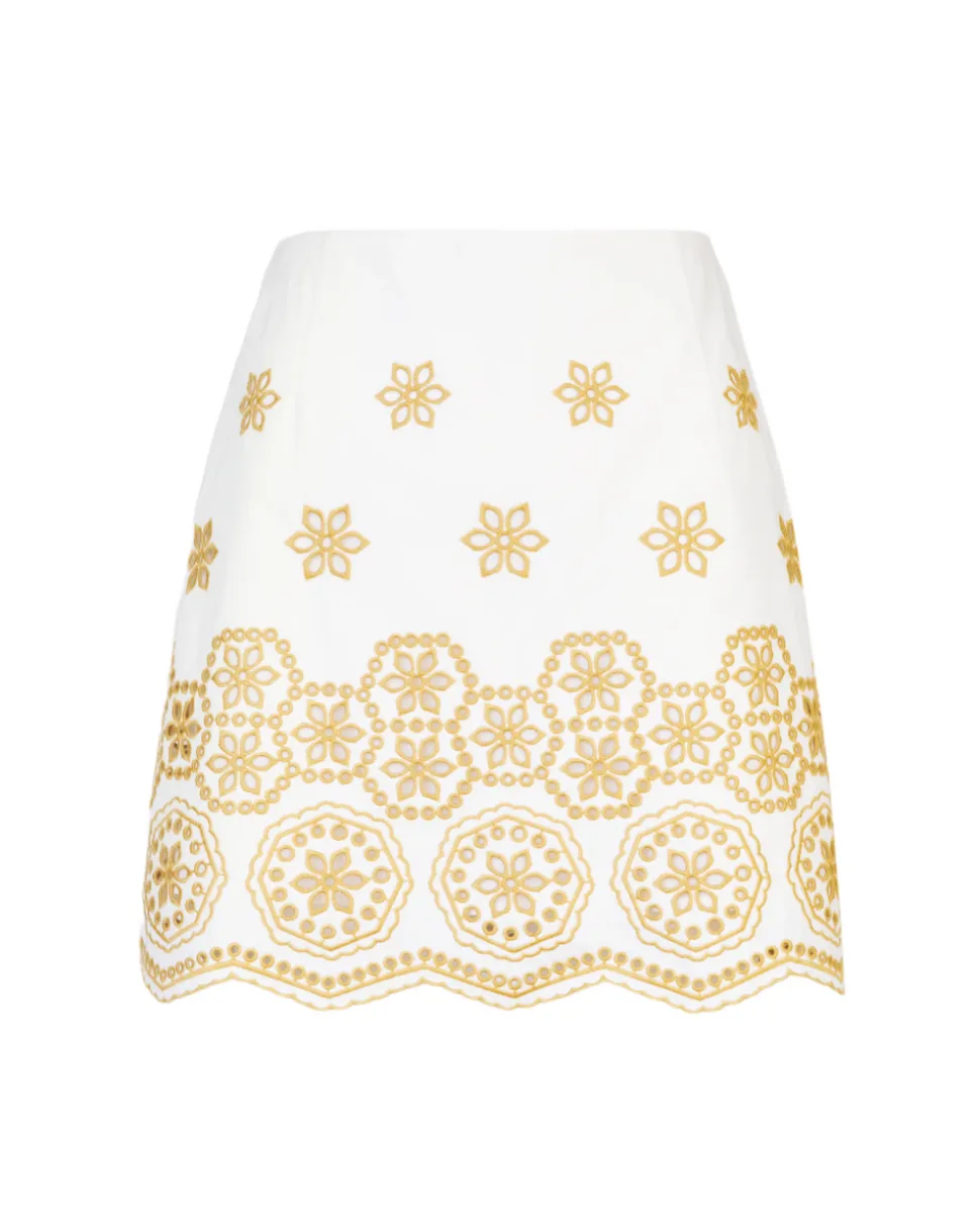 Clarisse Skirt in Ivory & Marigold