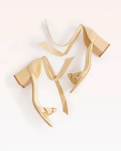 Clarita Block 60 in Beige Leather