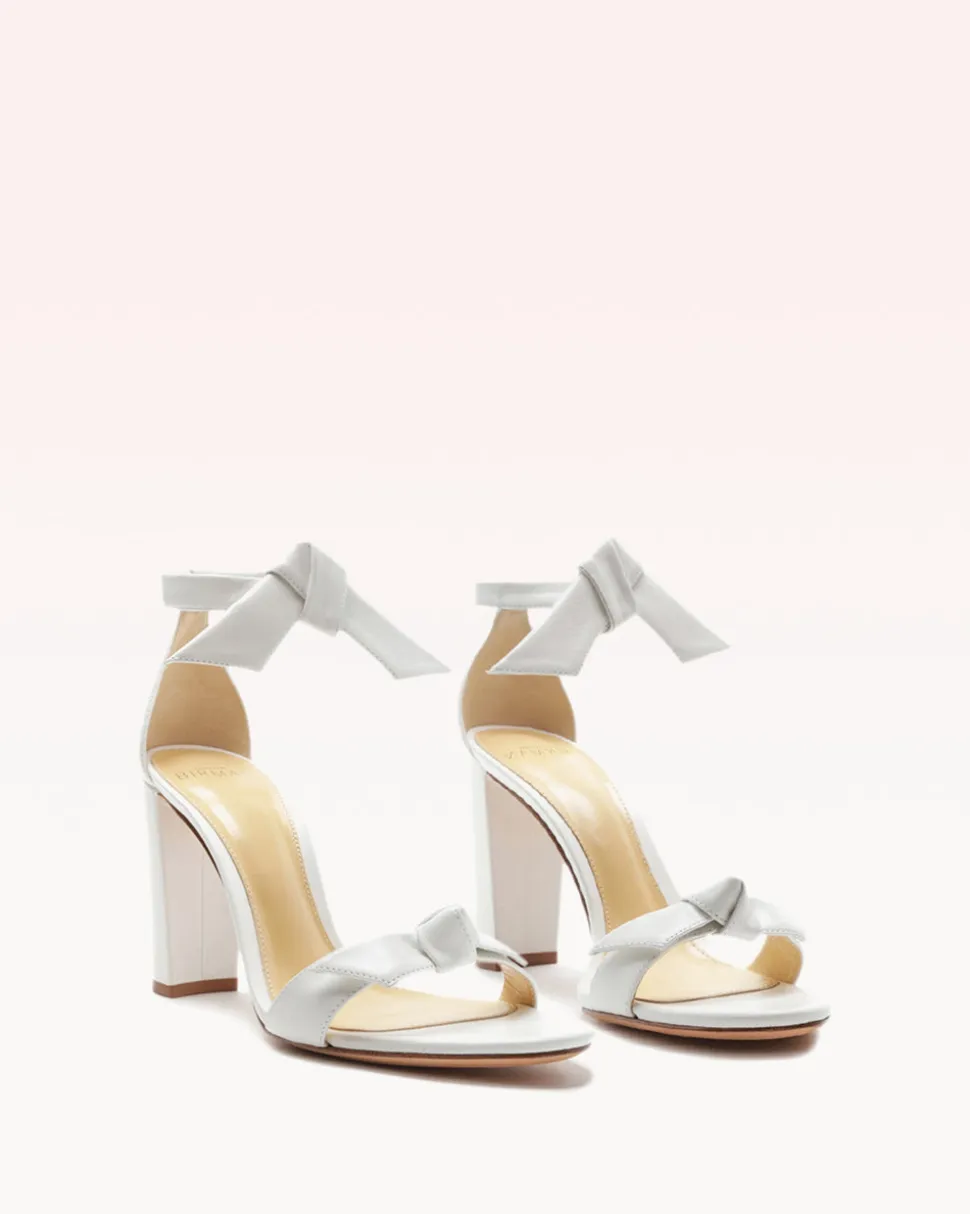 Clarita Block 90 in White Leather