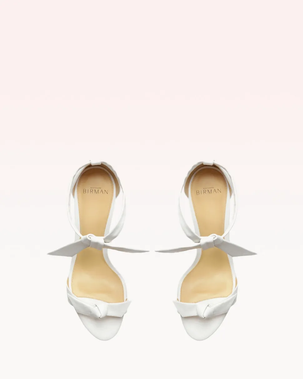 Clarita Block 90 in White Leather