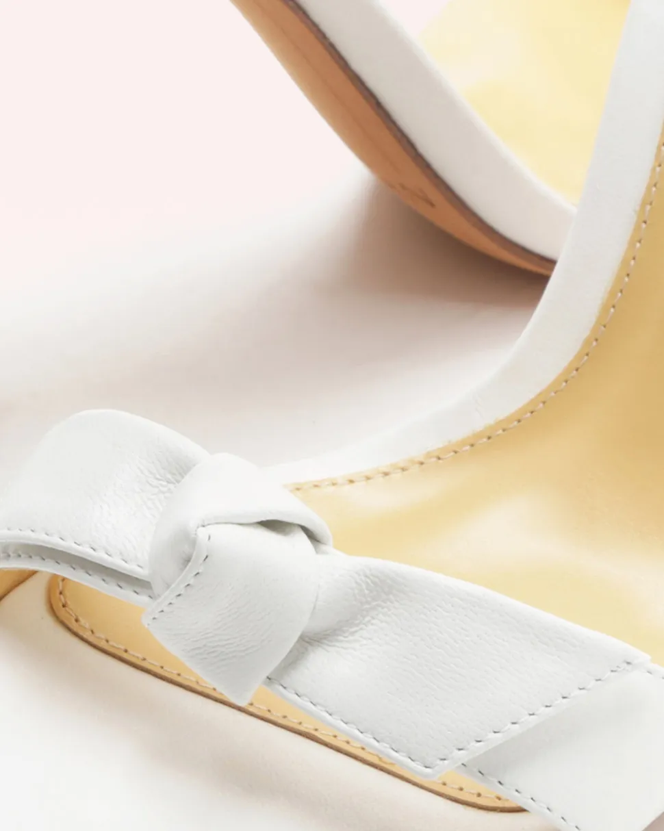 Clarita Block 90 in White Leather