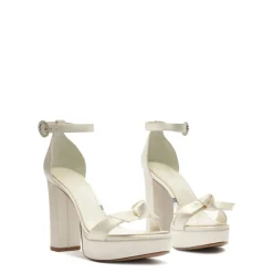 Clarita Bridal Platform Bridal 120 in Satin Bianco