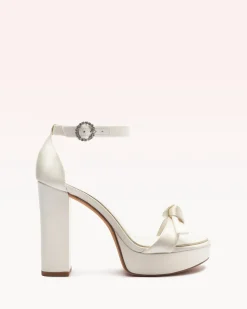 Clarita Bridal Platform Bridal 120 in Satin Bianco