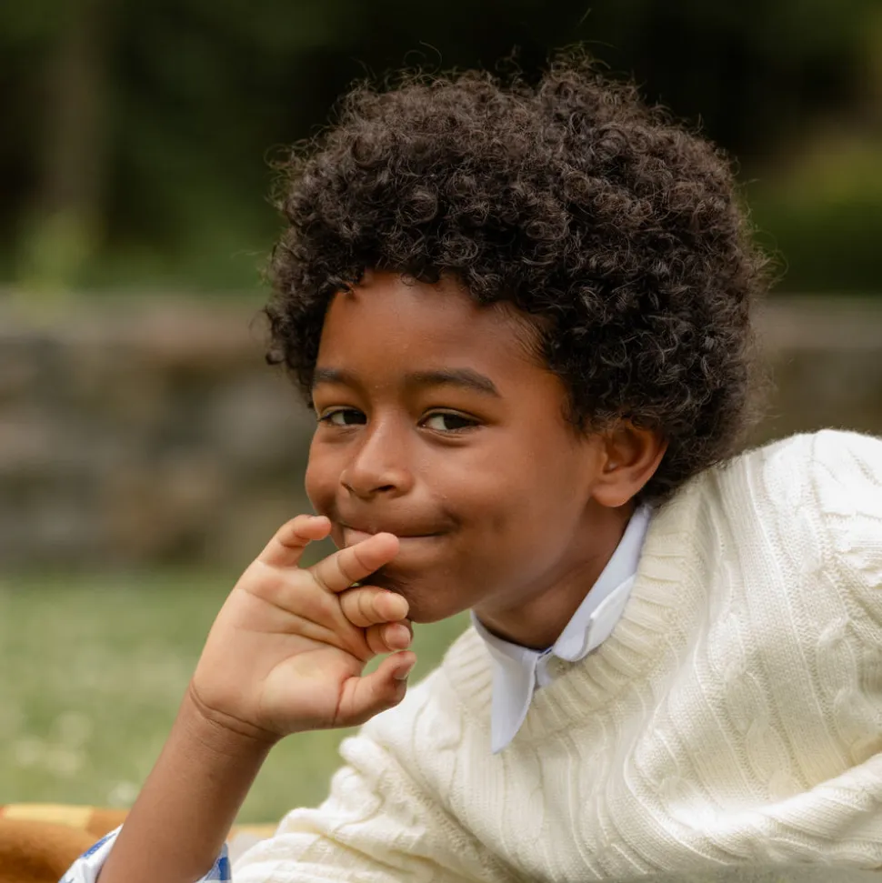 Classic Cable Knit Sweater in 8th Street Ivory