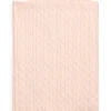 Classic Combed Cotton Cable Knit Baby Blanket in Morning Pink