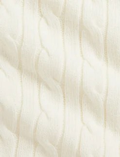 Classic Combed Cotton Cable Knit Baby Blanket in Trophy Cream