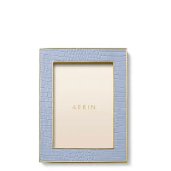Classic Croc Leather Frame, Hydrangea Blue 5 x 7