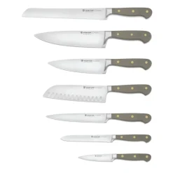 Classic Designer Knife Block Set in Velvet Oyster, Set of 8
