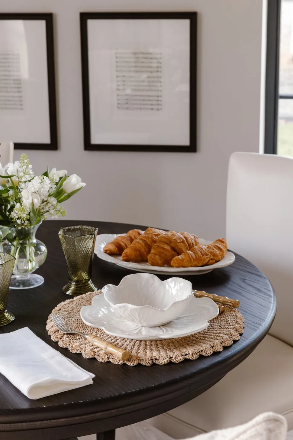 Classic Hemstitch Linen Napkin, White