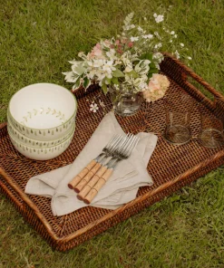 Classic Hemstitch Linen Napkin in Natural