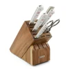 Classic Knife Block Set in White, Set of 7