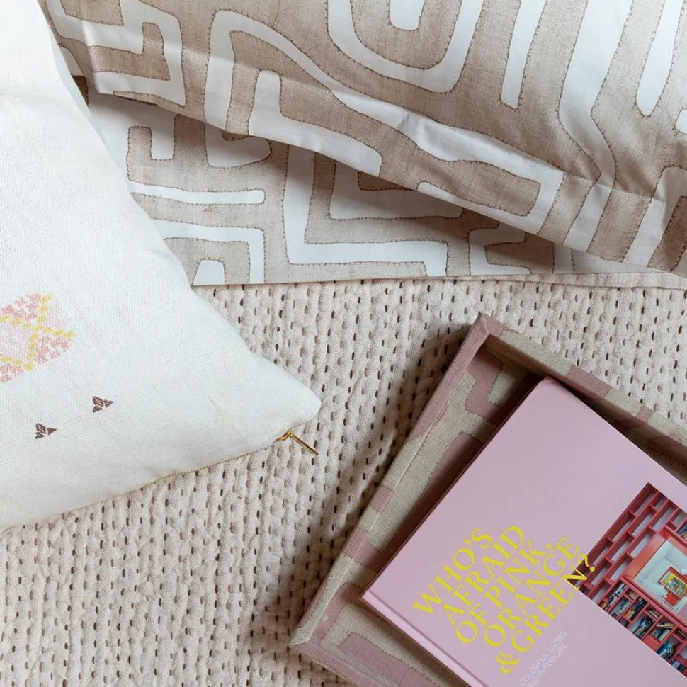 Classic Kuba Cloth Sheet Set in Blush
