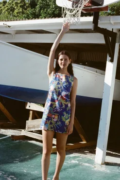 Classic Mini Shift Dress in Blue Under The Sea