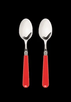 Classic Red Dessert Spoons, Set of 2