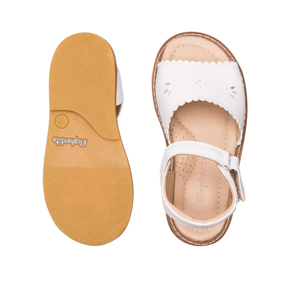 Classic Sandal with Scallop Toddler White