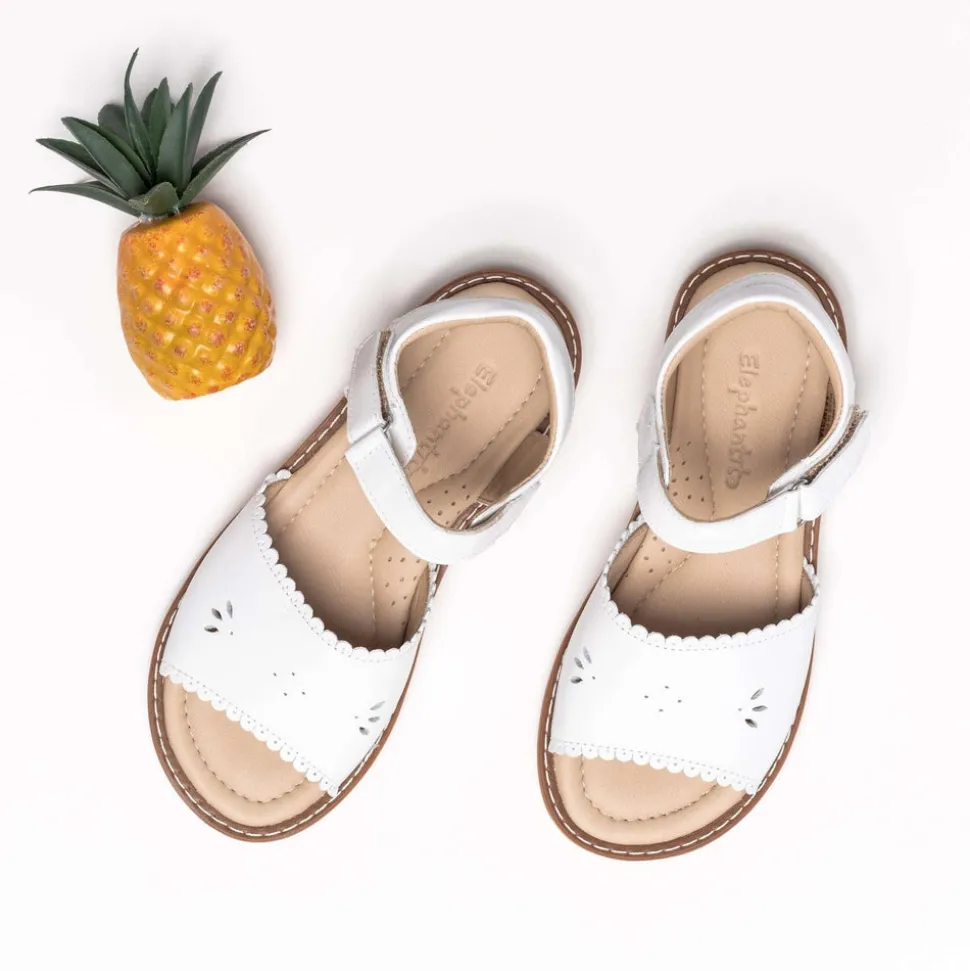 Classic Sandal with Scallop Toddler White