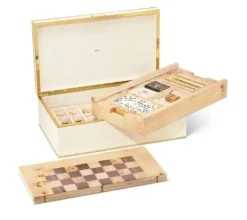 Classic Shagreen Game Box in Cream