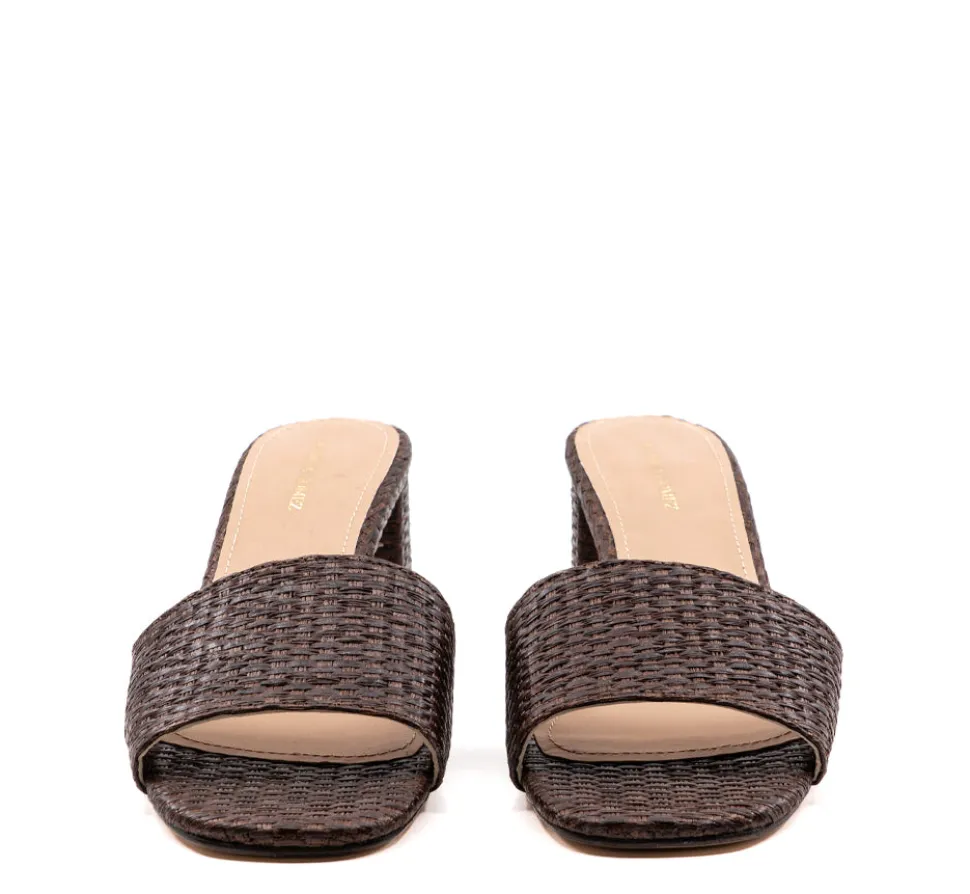 Claudia Brown Raffia Mule