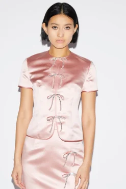 Claudine Top Pale Pink Duchesse