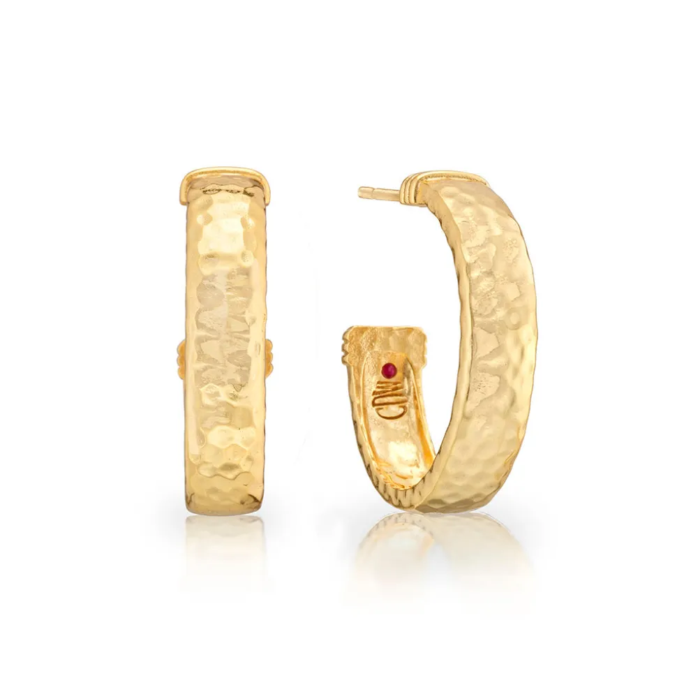 Cleopatra Classic Medium Hoop Earrings in Gold