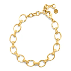 Cleopatra Grande Link Bracelet in Hammered Gold