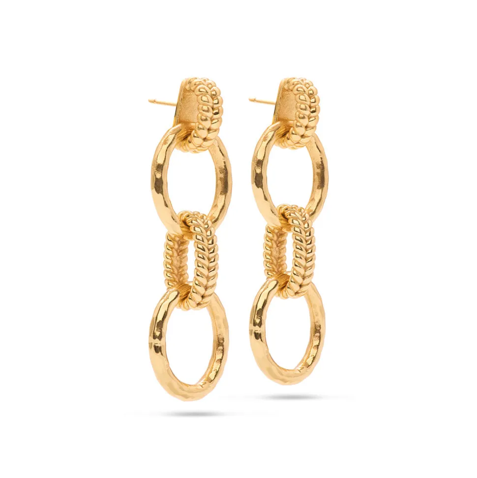 Cleopatra Regal Double Link Earrings in Gold