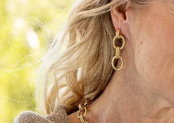 Cleopatra Regal Double Link Earrings in Gold