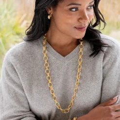 Cleopatra Regal Link Necklace in Gold