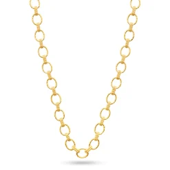 Cleopatra Small Link Necklace in Hammered Gold