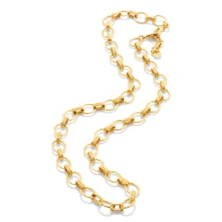 Cleopatra Small Link Necklace in Hammered Gold