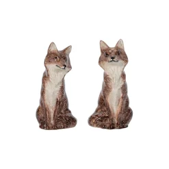 Clever Creatures Fox Salt & Pepper Set in Walnut