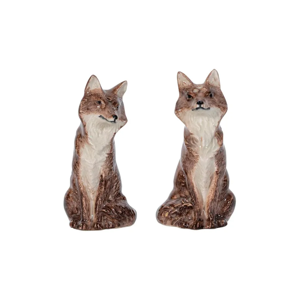 Clever Creatures Fox Salt & Pepper Set in Walnut