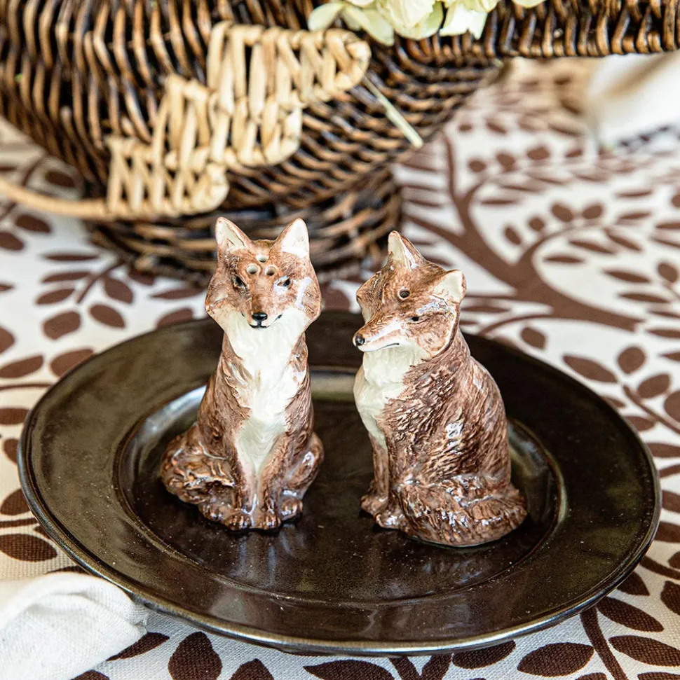 Clever Creatures Fox Salt & Pepper Set in Walnut