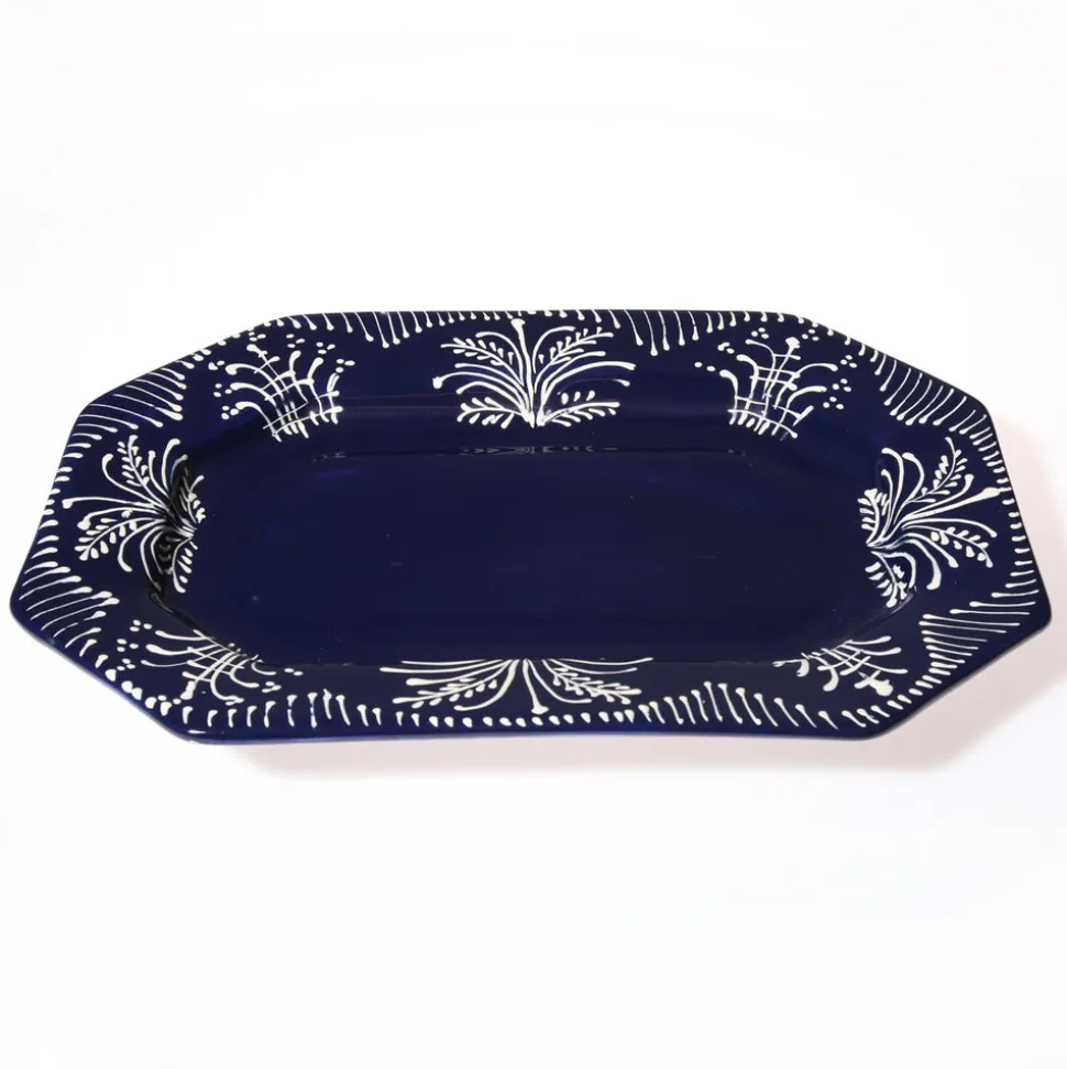 Cobalt Lace Octagonal Platter