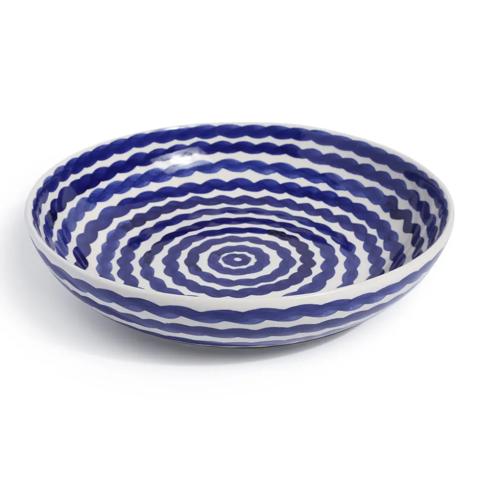 Cobalt Squiggle Serving Bowl