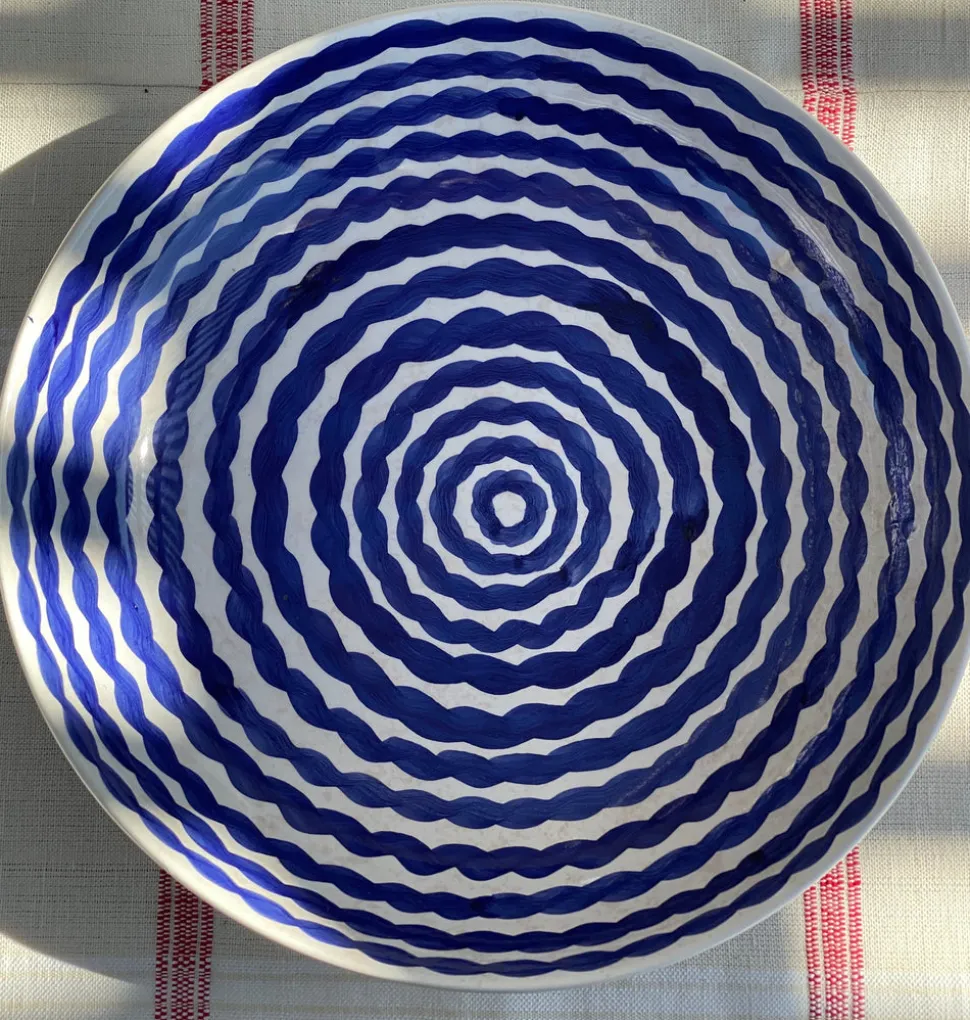 Cobalt Squiggle Serving Bowl