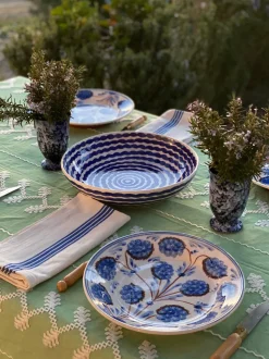 Cobalt Squiggle Serving Bowl