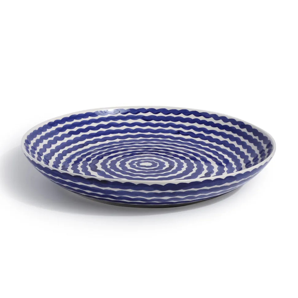 Cobalt Squiggle Serving Bowl
