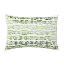 Cobblestones 12x18" Decorative Pillow in White & Green