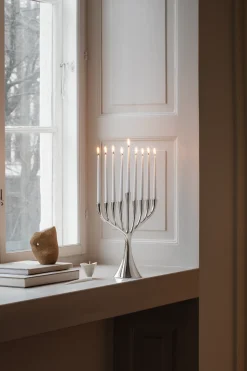 Cobra Menorah Mirror Sterling Silver