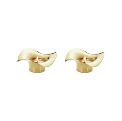 Cobra Tealight Sterling Silver Gold Plated, Set of 2